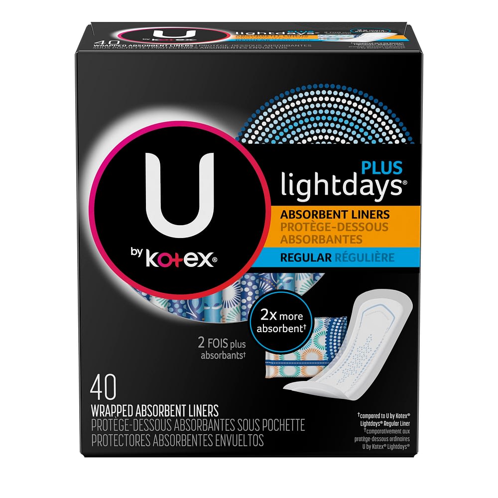 U By Kotex Lightdays Soft Silky Extra Coverage Pantyliner 129 Count Laplasse